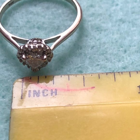 Heart Shape Genuine Diamond 14K White Gold… - Picture 13 of 15